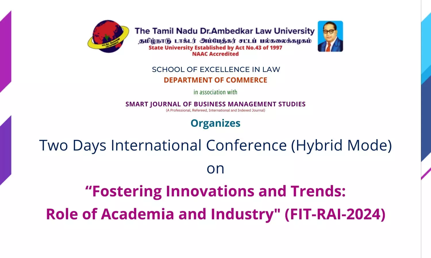 International Conference: Fostering Innovations and Trends: Role of Academia and Industry | TNDALU International Conference: Fostering Innovations and Trends: Role of Academia and Industry | TNDALU